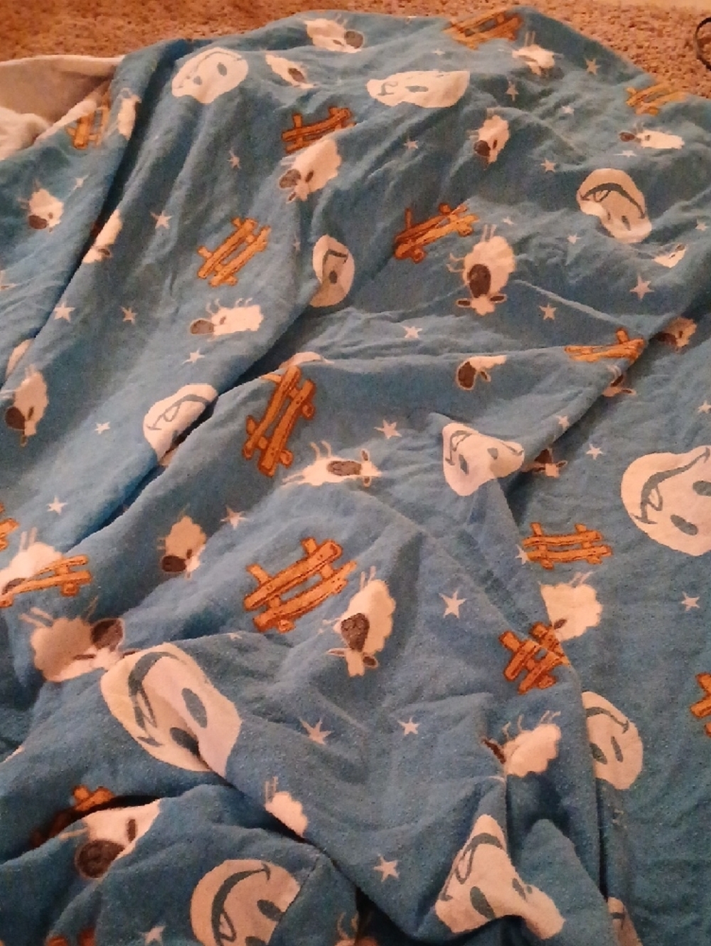 Joe Boxer Blue Sheep and Moon Queen Fitted Sheet - Picture 6 of 7